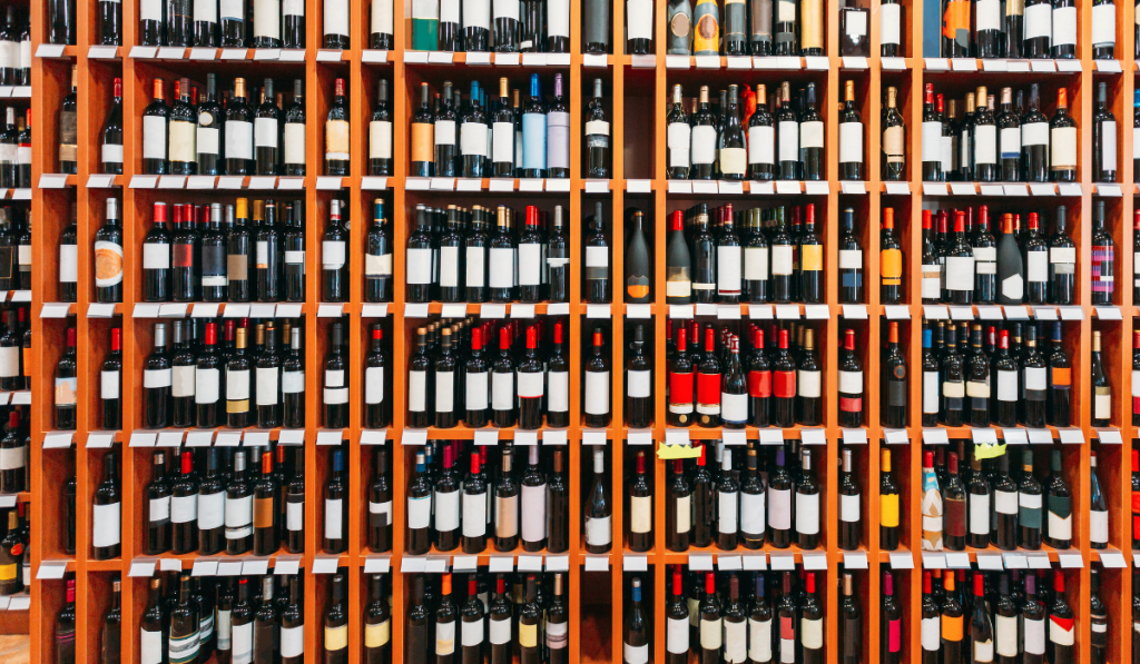 a shelf of wine ee220323