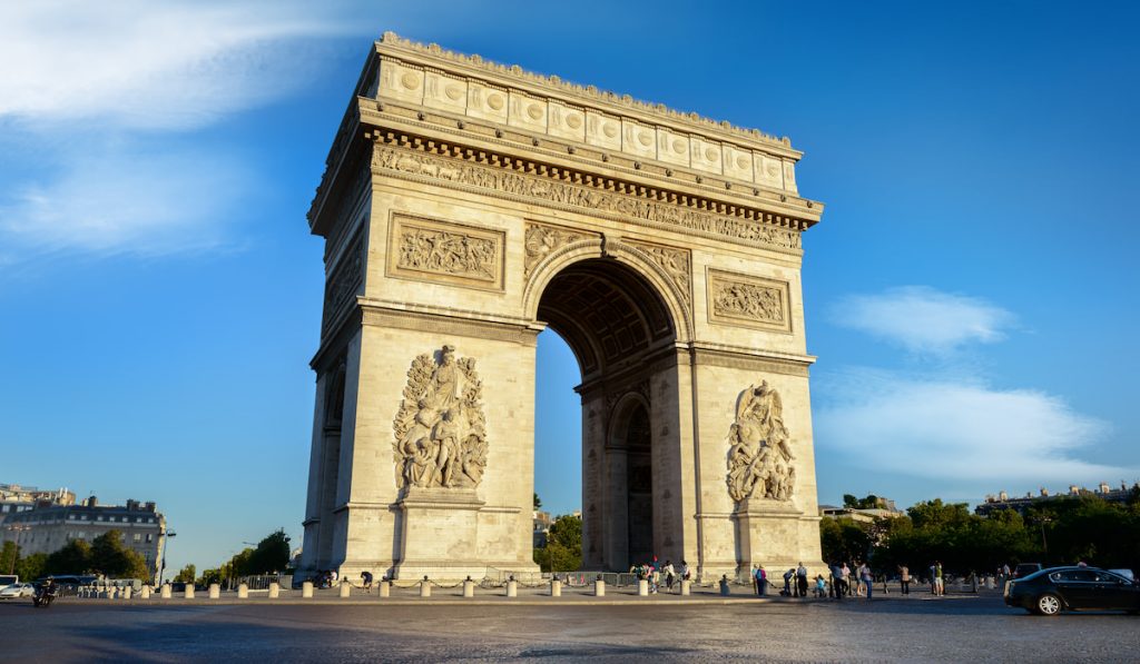 Arc de Triomphe morning view in paris