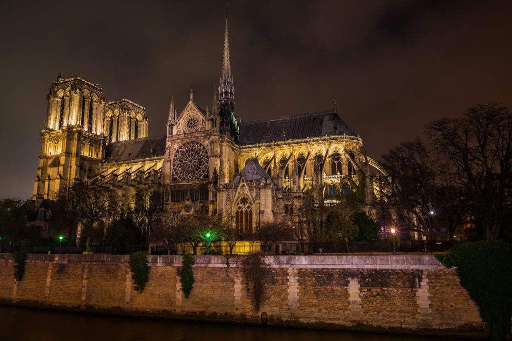 Notre-Dame de Paris Cathedrial night view
