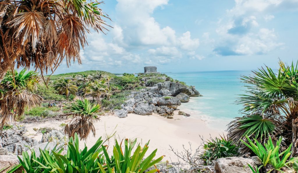 beautiful beach view in Tulum, Mexico