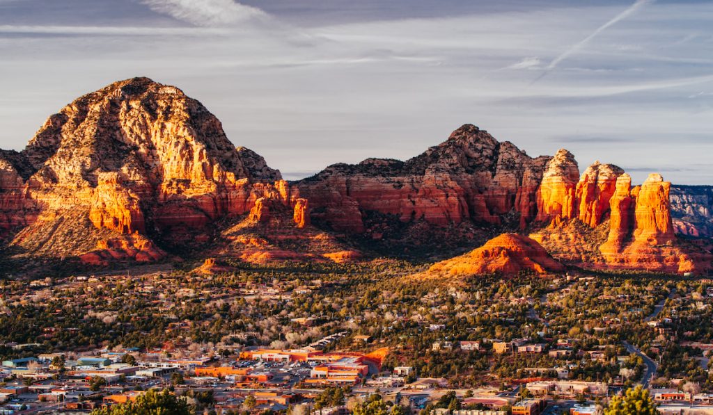 aerial view of Sedona Arizona USA rock formation